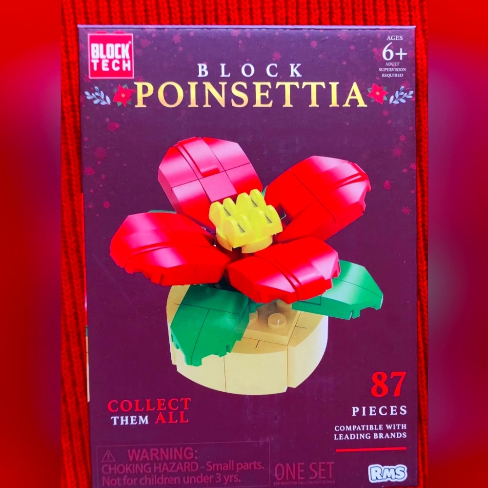Christmas Poinsettia Plant Building Blocks Kit